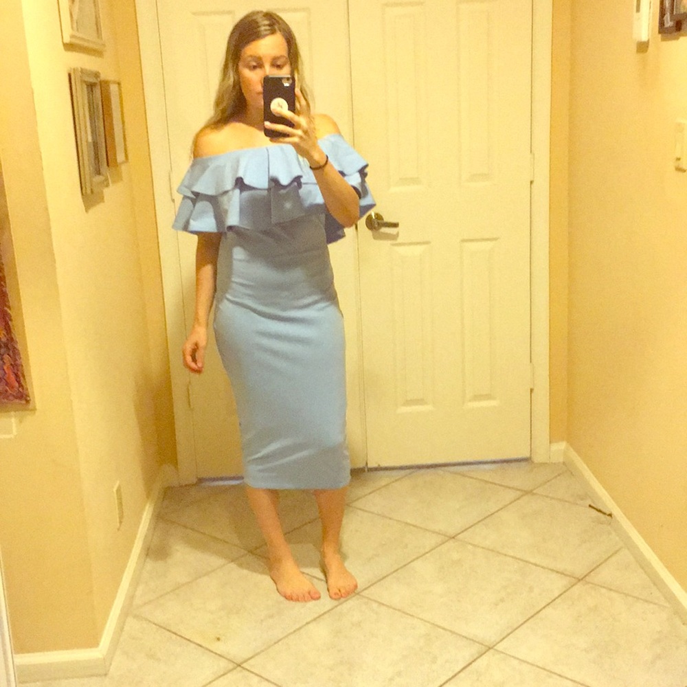 Maternity or not baby blue stretch dress